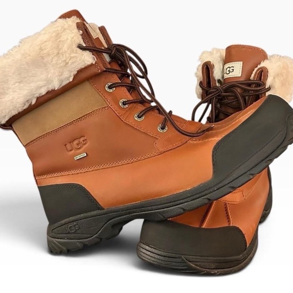 UGG Butte Winter Boots Men Size 12 Brown Waterproof Shearling Outdoorwear